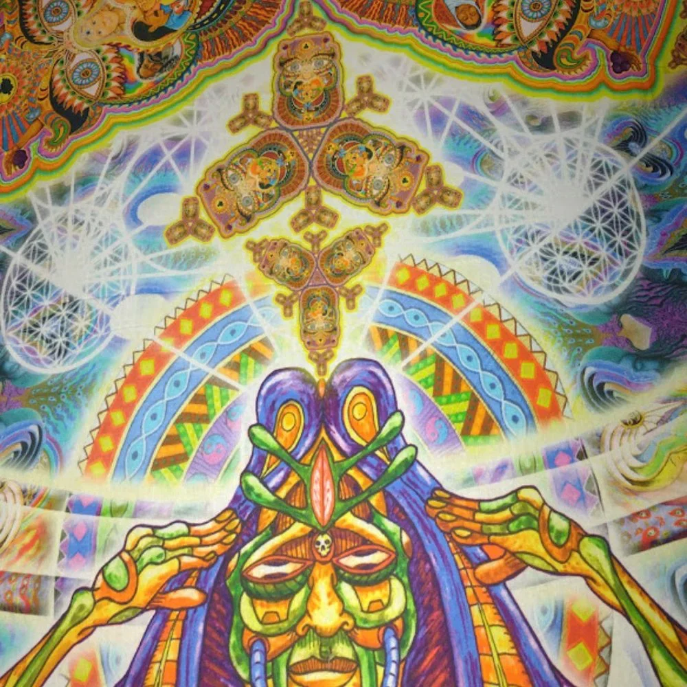 NWT Healing Fractal Wall Tapestry 53x85 Artwork by Chris Dyer 781003 Wall Decor